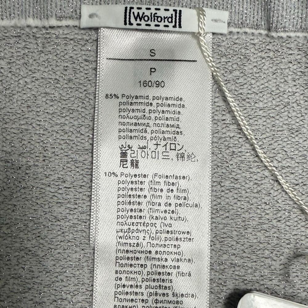 Wolford Fading Shine Sleeveless Shirt Tube Top Stretch Silver Size Small NWT - Picture 7 of 11